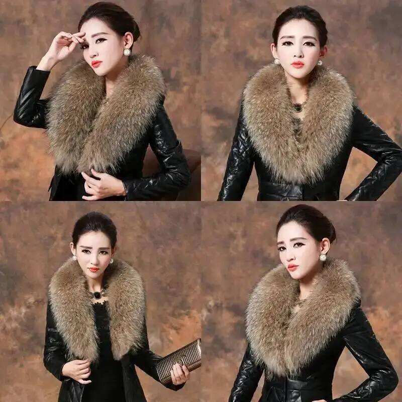 Natural Raccoon Fur Collar Rea - Shawl Wrap Winter review and price