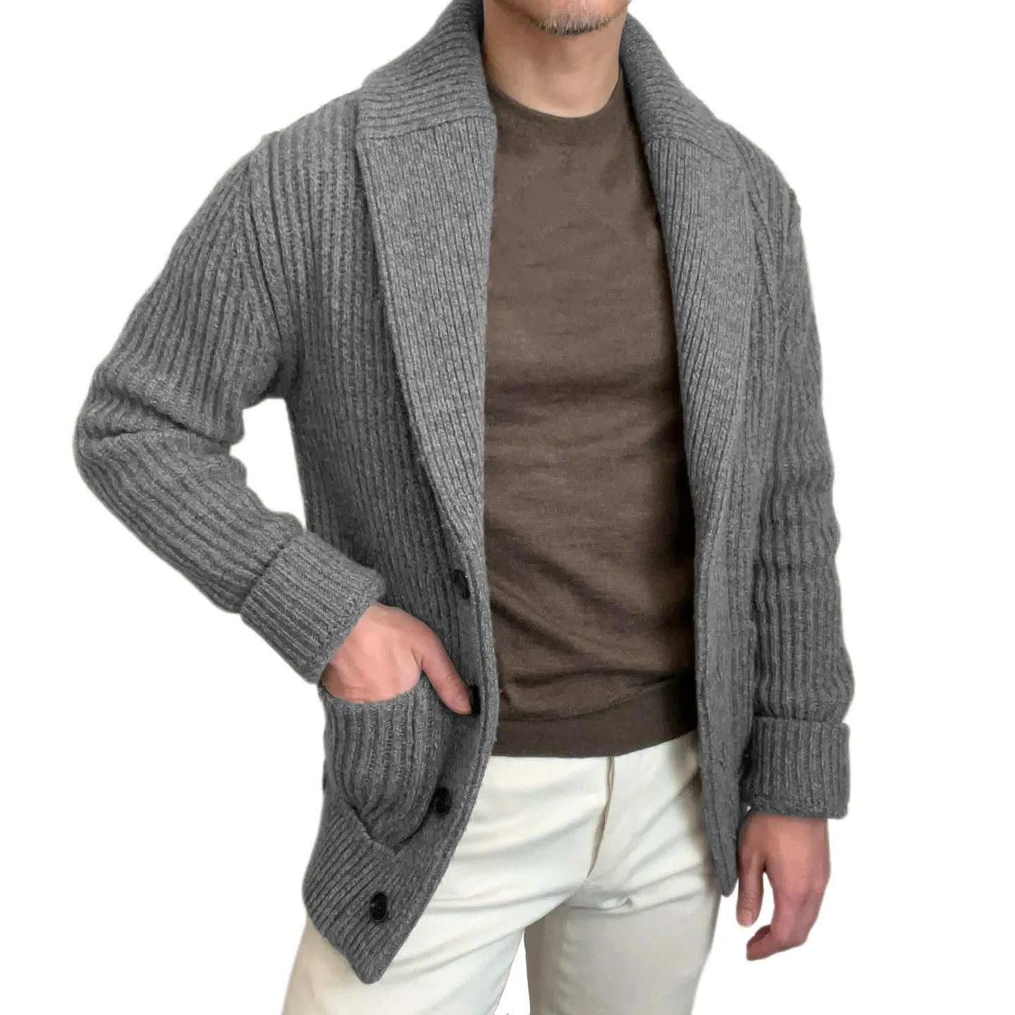 Men's Sweaters Cardigan Lapel  - Down Jacket Packable review and price
