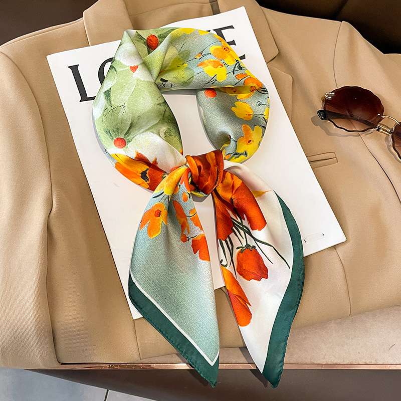 70x70cm Silk Scarf Square For  - Shawl Wrap Winter review and price