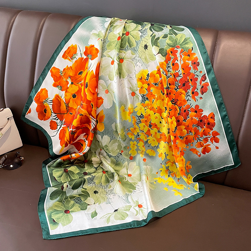 70x70cm Silk Scarf Square For  - Shawl Wrap Winter review and price