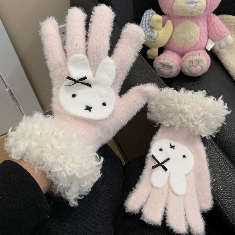 Cartoon Kawaii Plush Knitting  - Touch Screen Gloves review and price