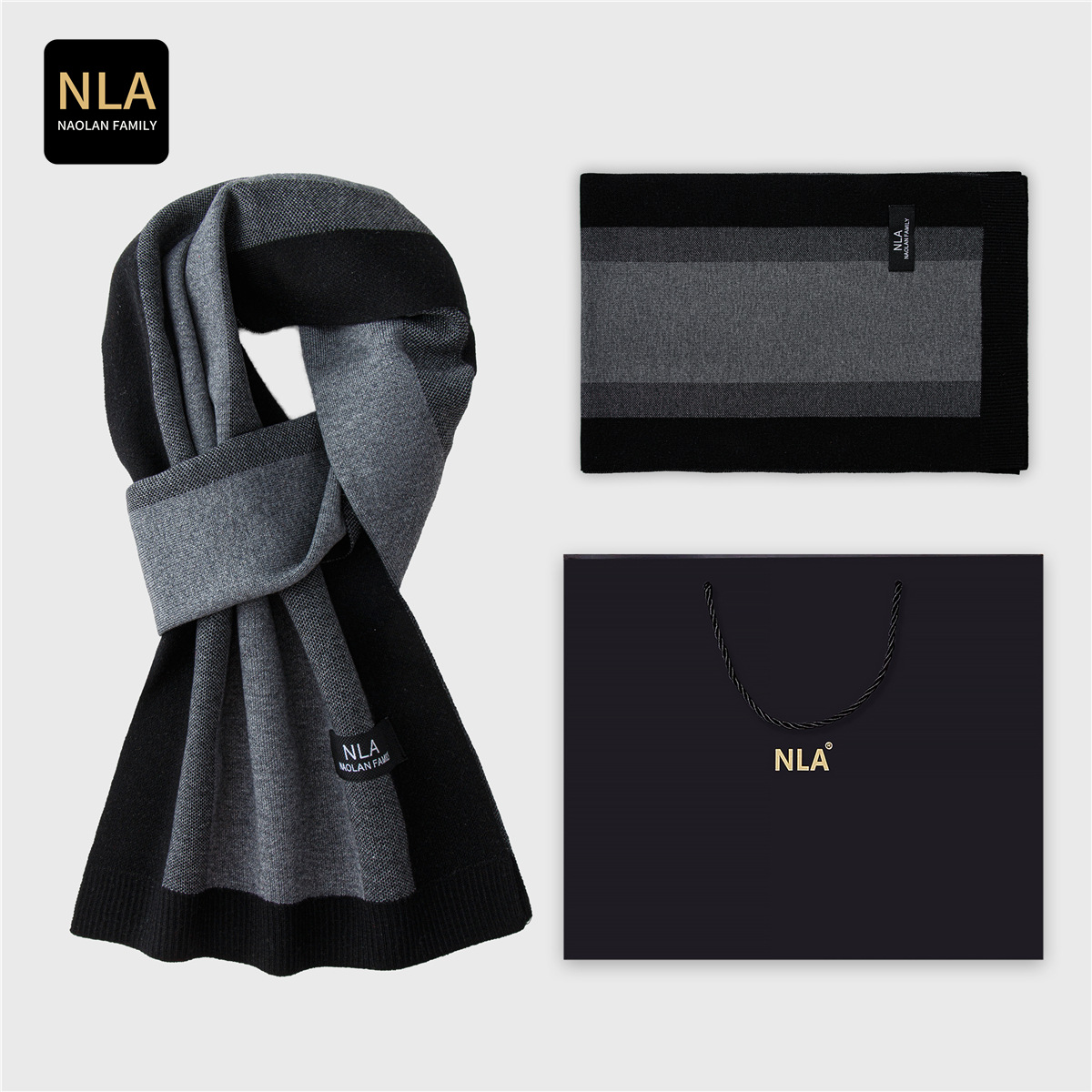 Gift Box Knitted Men's Wool Sc - Wool Scarf Men review and price