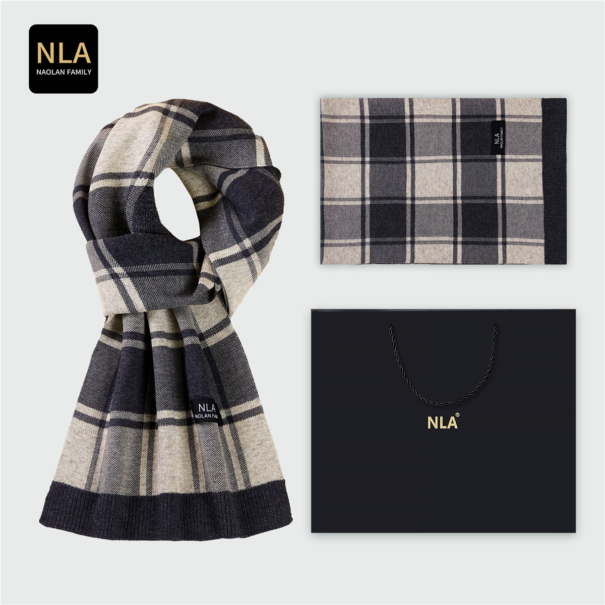 Gift Box Knitted Men's Wool Sc - Wool Scarf Men review and price